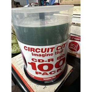 NEW SEALED CIRCUIT CITY 100 PK CD-R's 700 MB 16X 80 MIN. RECORDABLE DISCS NOS